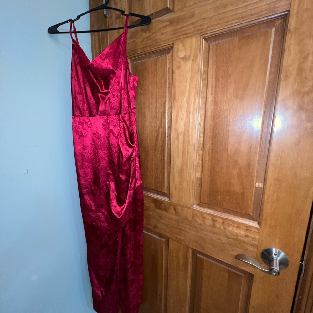 Lulu's Vibrant Red Floral Dress